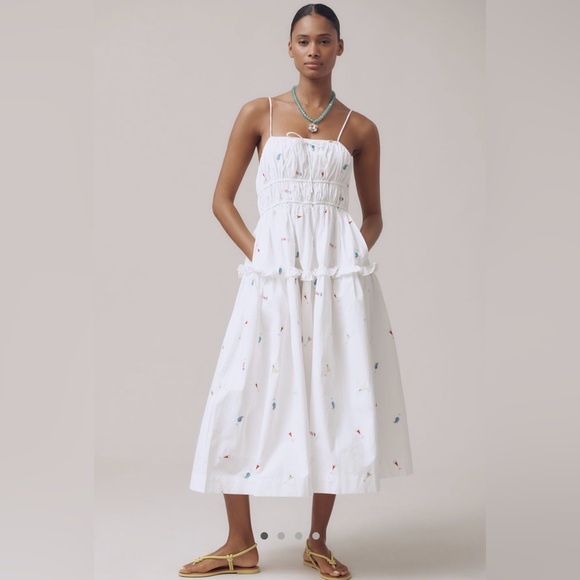 En Saison Nellie sleeveless smocked midi dress - Picture 4 of 15